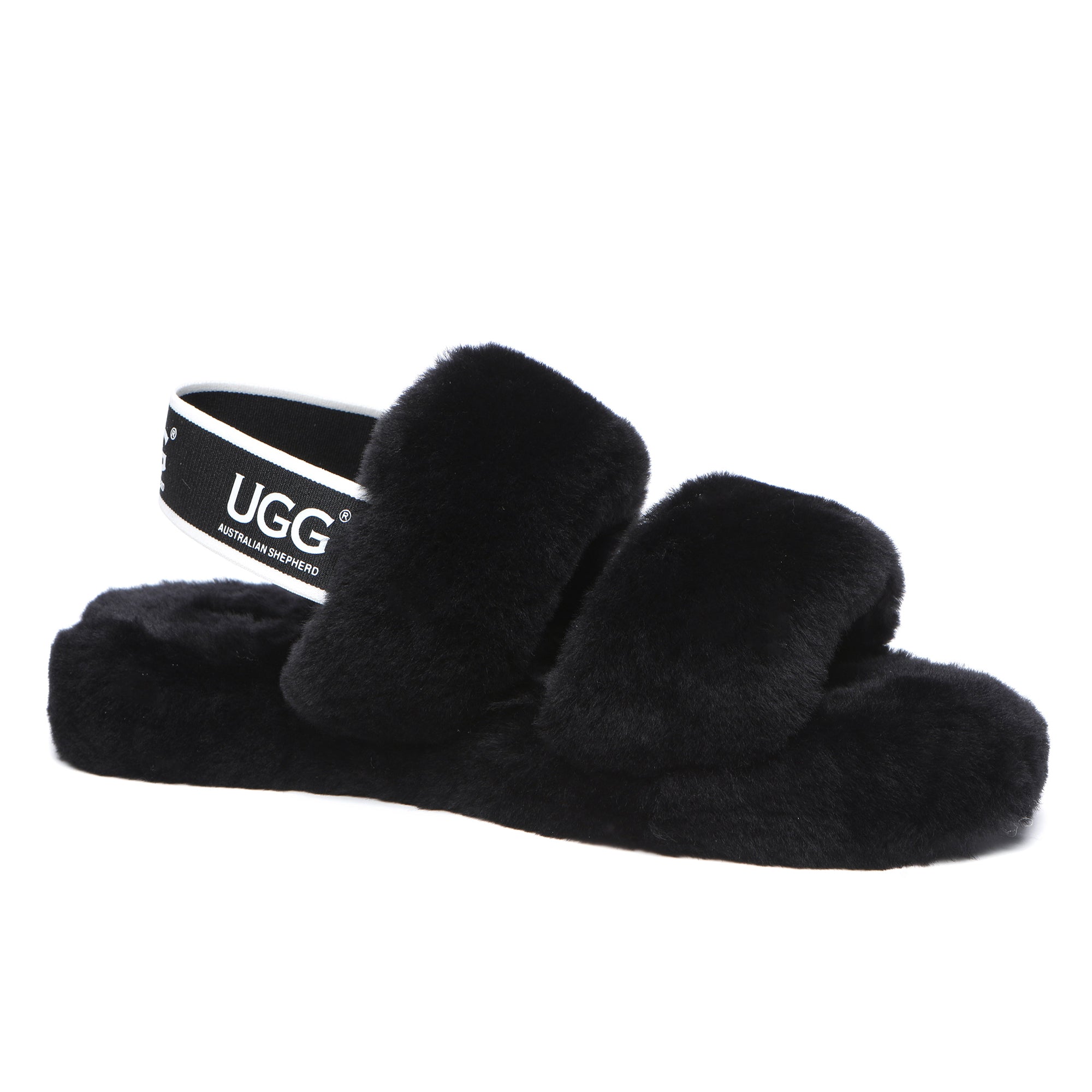 Fluffy Open Toe Flat Slippers Solid Color Plush House - Temu